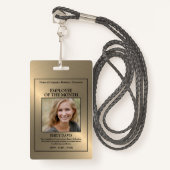 Gold/Personalized Photo - Employee Award Badge (Voorkant met draagriem)