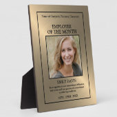 Gold/Personalized Photo - Employee Award Plaque Fotoplaat (Zijkant)