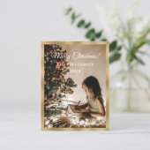Gold Personalized Photo Holiday Merry Kerstry Feestdagenkaart (Staand voorkant)