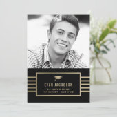 Gold Pet BEWERKBARE KLEUR Afstuderen Foto Kaart (Staand voorkant)