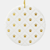 Gold Pet Cat Kerstmis - Persoonlijke fotofeestdag Keramisch Ornament (Achterkant)