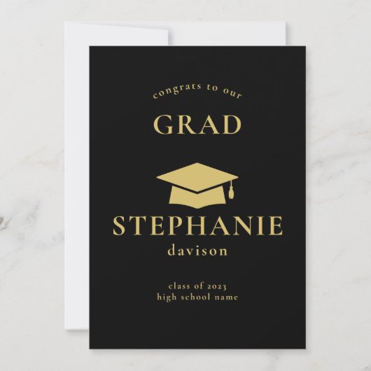 Gold Pet Congrats Afstudeerder Afstuderen 2023 Bla Aankondiging (Voorkant)