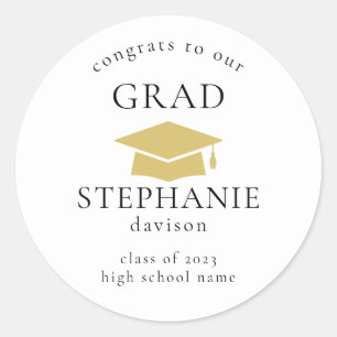Gold Pet Congrats Afstudeerder Afstuderen 2023 Cla Ronde Sticker
