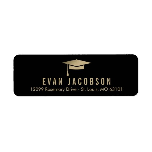 Gold Pet EDITABLE KLOR Afstuderen Address Label (Voorkant)