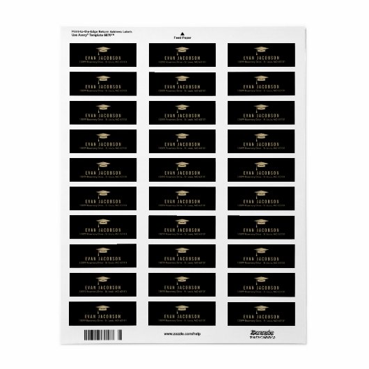 Gold Pet EDITABLE KLOR Afstuderen Address Label (Full Sheet)