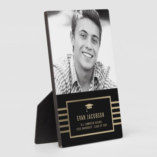 Gold Pet EDITABLE KLOR Afstuderen Foto Plaque Fotoplaat (Zijkant)