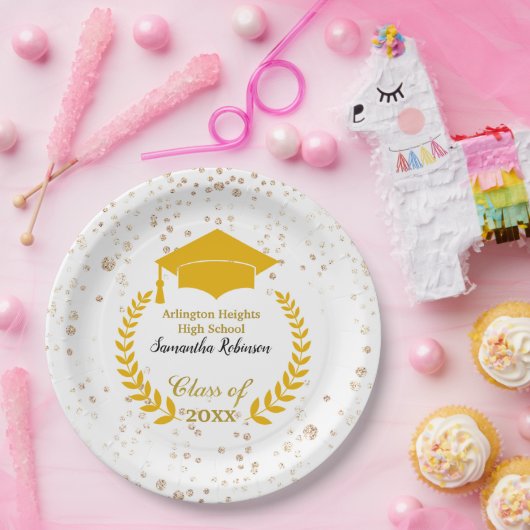 Gold Pet en Laurel Graduation Party Bord (Feest)