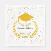 Gold Pet en Laurel Graduation Party Napkins Servet (Voorkant)