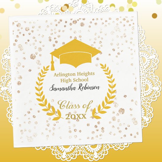 Gold Pet en Laurel Graduation Party Napkins Servet
