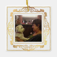 Gold Pet-fotokeramisch Ornament