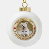 Gold Pet Memorial - Forever herdacht Keramische Bal Ornament (Voorkant)