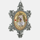 Gold Pet Memorial - Forever herdacht Tin Sneeuwvlok Ornament (Links)