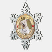 Gold Pet Memorial - Forever herdacht Tin Sneeuwvlok Ornament (Rechts)