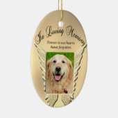 Gold Pet Memorial Voeg foto toe Keramisch Ornament (Rechts)