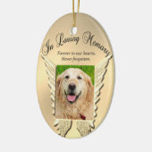 Gold Pet Memorial Voeg foto toe Keramisch Ornament (Links)
