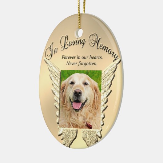 Gold Pet Memorial Voeg foto toe Keramisch Ornament (Links)
