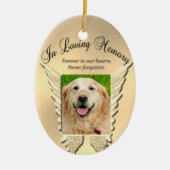 Gold Pet Memorial Voeg foto toe Keramisch Ornament (Voorkant)
