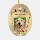 Gold Pet Memorial Voeg foto toe Keramisch Ornament (Achterkant)