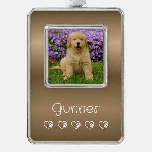 Gold Pet Photo Ornament - Vertical Frame, Photo (Voorkant)
