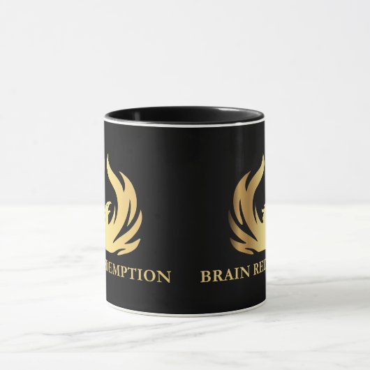 Gold Phoenix Brain Redemption Logo Mok (Midden)