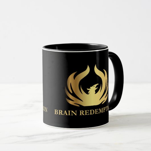 Gold Phoenix Brain Redemption Logo Mok (Voorkant rechts)