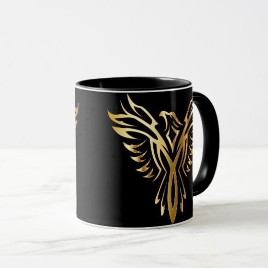 Gold Phoenix Coffee Mok (Voorkant rechts)