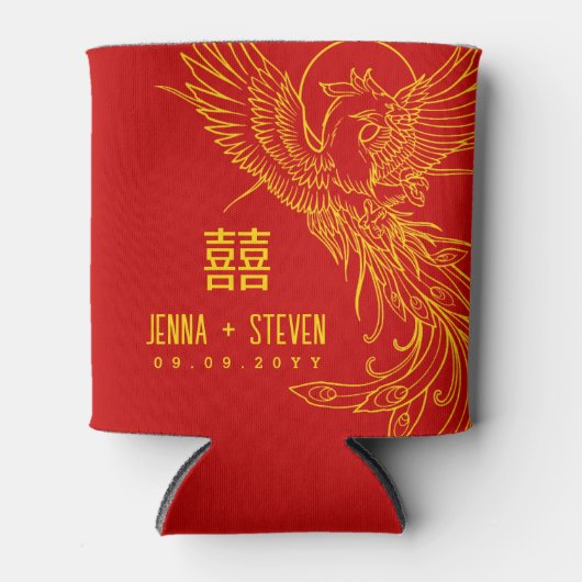 Gold Phoenix | Dubbel geluk Blikjeskoeler (Voorkant)