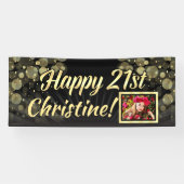 Gold Photo 21st Birthday Party Decoration Spandoek (Horizontaal)