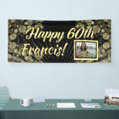Gold Photo 60th Birthday Party Banner (Beurs)