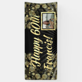 Gold Photo 60th Birthday Party Banner (Verticaal)