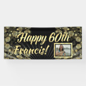 Gold Photo 60th Birthday Party Banner (Horizontaal)