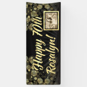 Gold Photo 70th Birthday Party Decoration Spandoek (Verticaal)