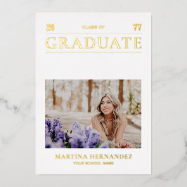 Gold Photo Afstuderen Announcement Kaart