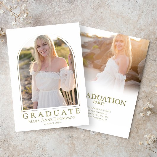 Gold Photo Arch Graduation Party Classic Kaart