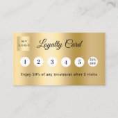 Gold photo business logo QR code loyalty card (Voorkant)