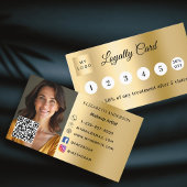 Gold photo business logo QR code loyalty card
