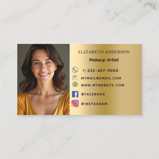Gold photo business loyalty card (Achterkant)