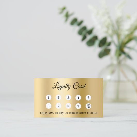 Gold photo business QR code loyalty card (Staand voorkant)