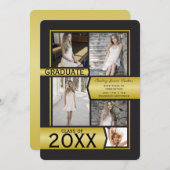 Gold Photo Collage-klasse van elk jaar Afstuderen Aankondiging (Voorkant / Achterkant)