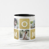 Gold Photo Collage Mom Instagram Moederdag Mok (Midden)