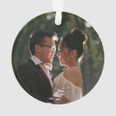 Gold Photo gehuwd tijdens pandemische kerstmis Ornament (achterkant)
