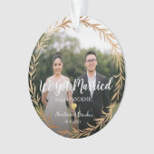 Gold Photo gehuwd tijdens pandemische kerstmis Ornament (voorkant)