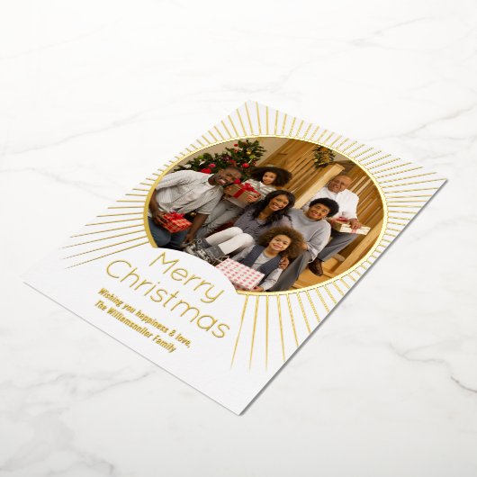 Gold Photo-kerstfeest Folie Feestdagenkaart (Gedraaid)