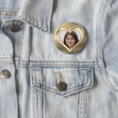Gold Photo Lijst Heart Ronde Button 5,7 Cm (In situ)