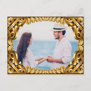 Gold Photo Lijst Verloving Aankondiging Briefkaart