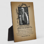 Gold Photo Memorial Plaque Fotoplaat (Zijkant)