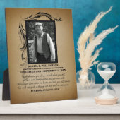 Gold Photo Memorial Plaque Fotoplaat (Zijkant)