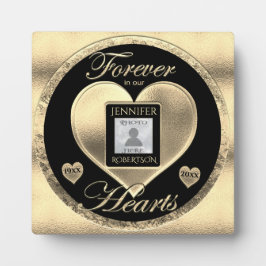 Gold Photo Memorial Plaque Fotoplaat