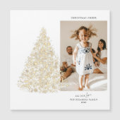 Gold Photo met kerstcadeau Magnetic Kaart (Voorkant)