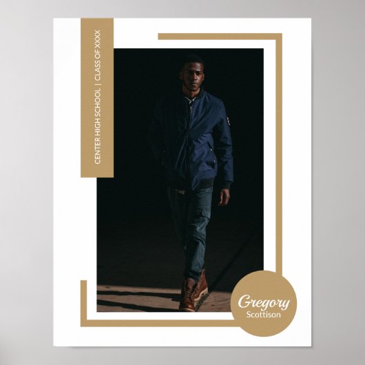 Gold Photo Modern Afstuderen Poster (Voorkant)